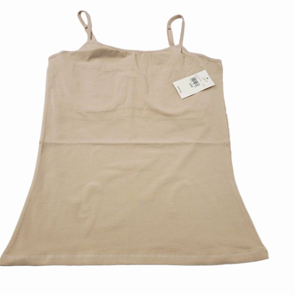 J. Jill NWT Nude Built-In Bra Camisole 34B Adjustable Strap Tank Top